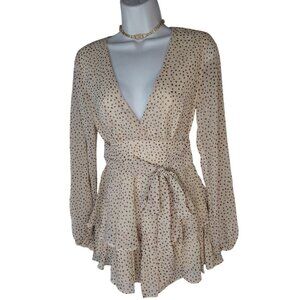 Princess Polly String Of Love Romper Beige Size 2 US